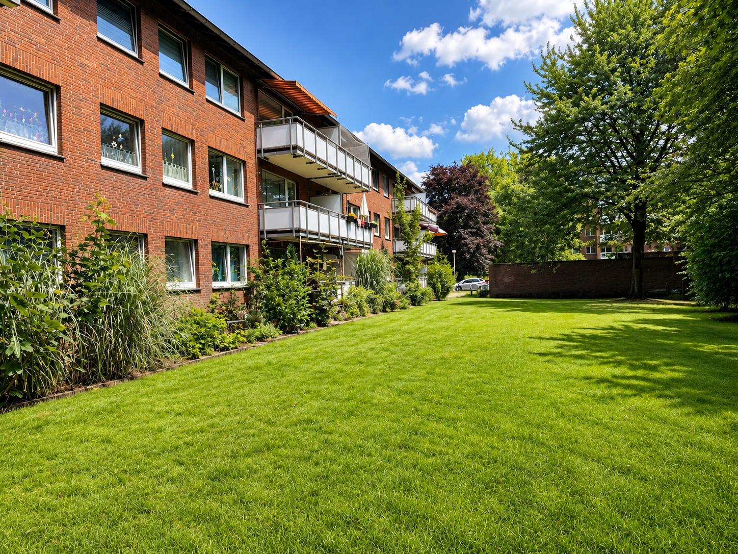 Wohnanlage Tiergartenstraße in Wesel mit begrüntem Innenhof